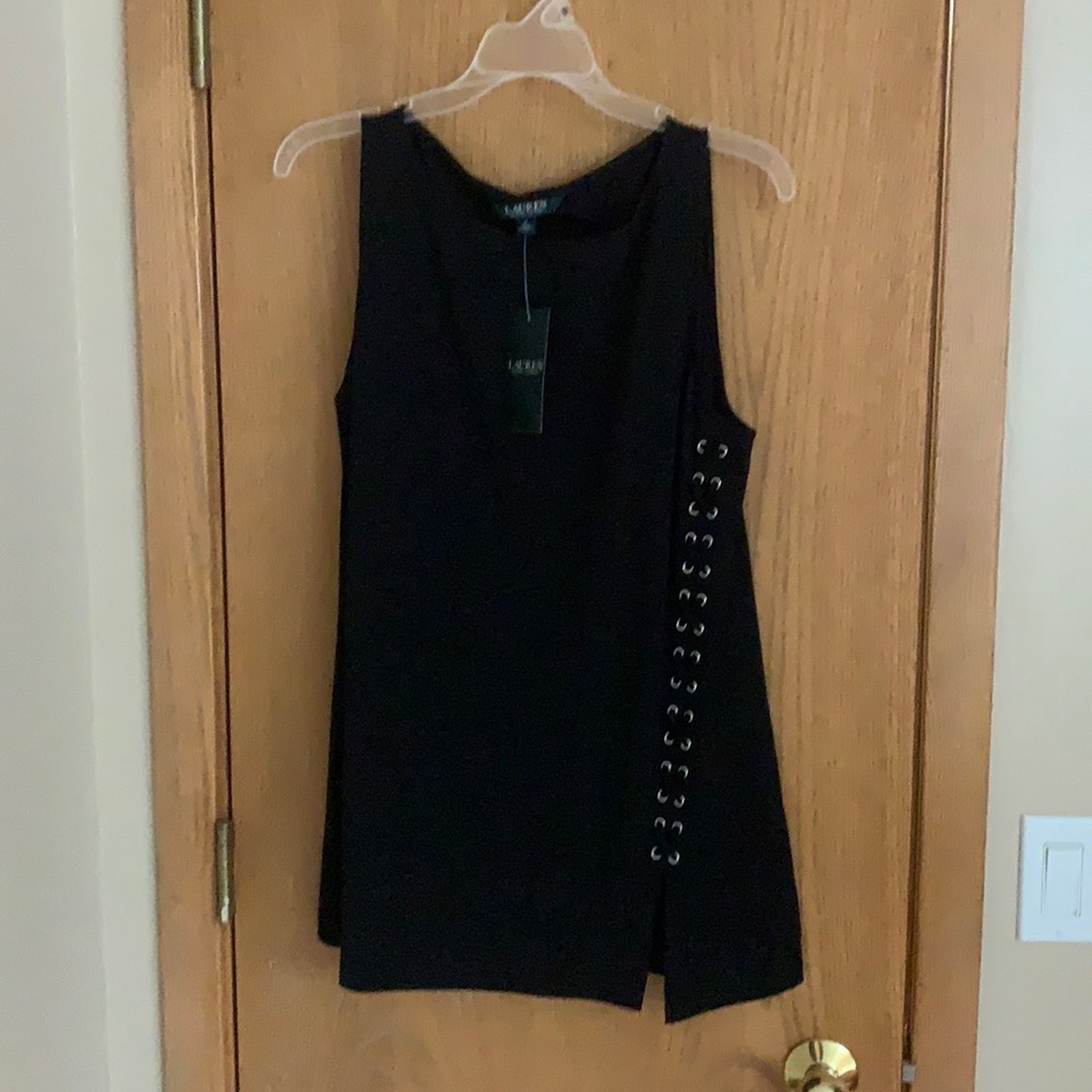 Ralph Lauren NWT black tunic with lace up